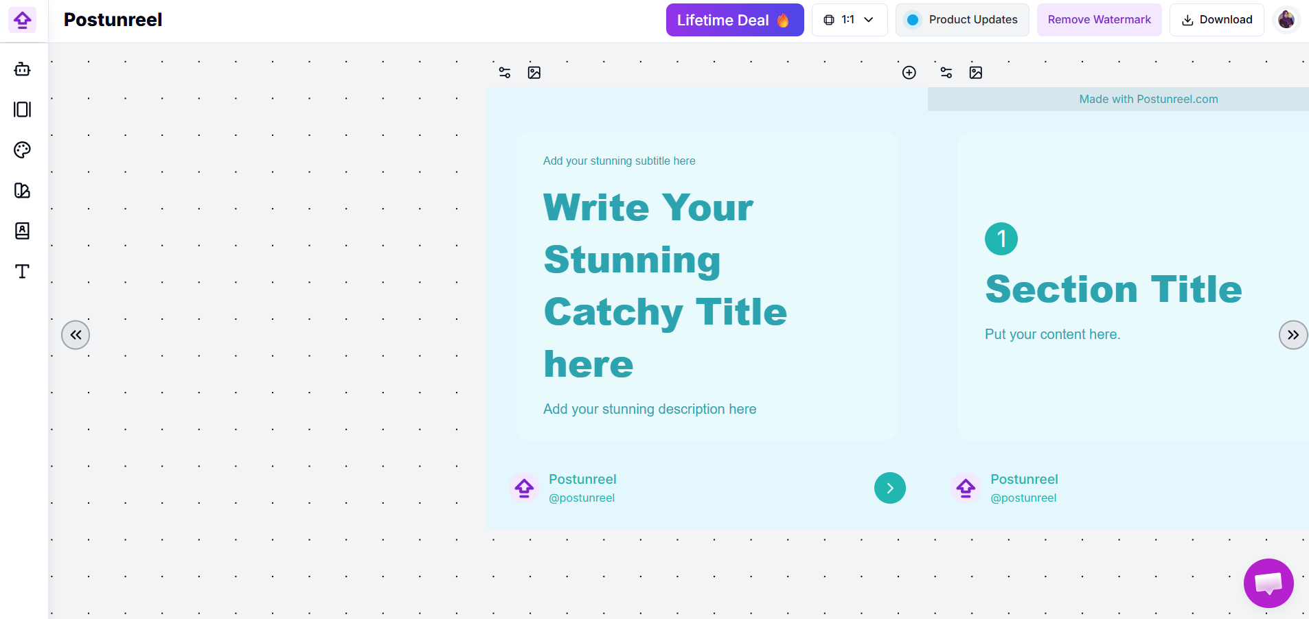 Postunreel’s Dashboard