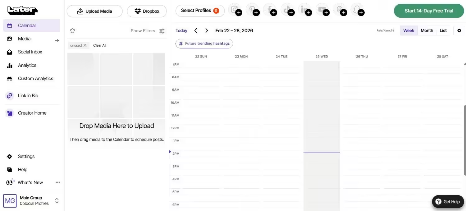 Later’s Dashboard