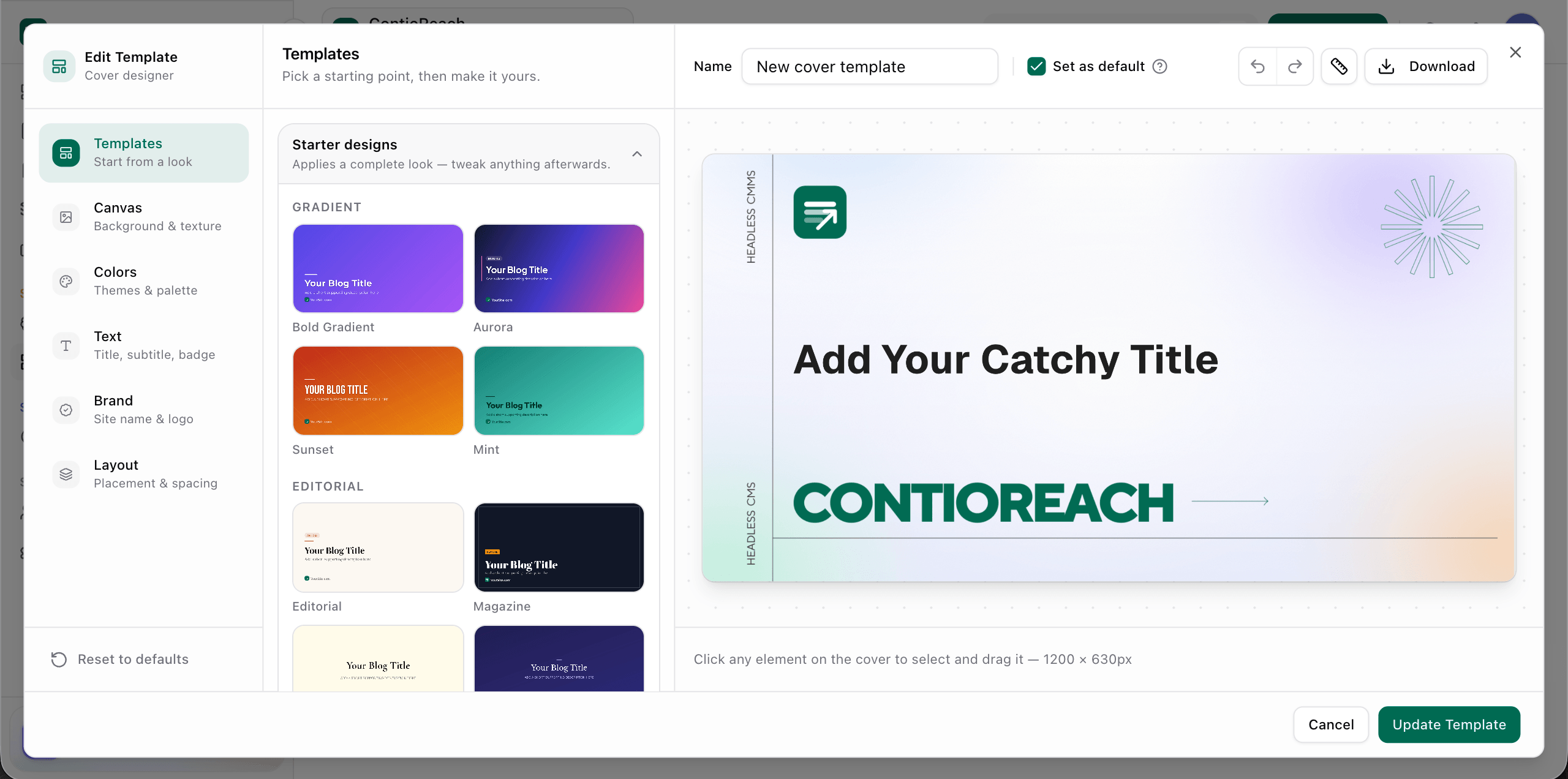 pick-starter-design-customize-conioreach-blog-focused-free-headless-cms-under-5-minutes.png